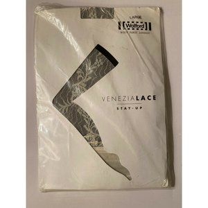 Wolford Venezia Lace Stay Up/Thigh High in ecrue Size Large